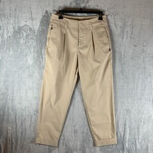 Bogner Women Pants 6 Tan Cuffed Pleated Equestrian Old Money Trouser Performance